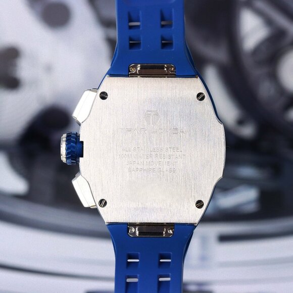 Tsar Bomba Quartz Skeleton Chronograph Interchangeable ’Blue Raptor’ TB8218 - Picture 9 of 10